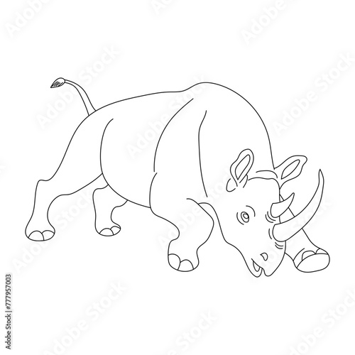 Rhino Clipart for Wildlife and Wild Animals Lovers. Cartoon Rhinoceros Clipart