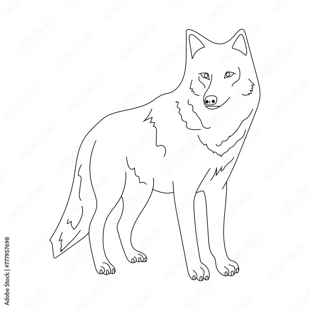 Fototapeta premium Wolf Clipart for Wildlife and Wild Animals Lovers. Cartoon Wolf Clipart
