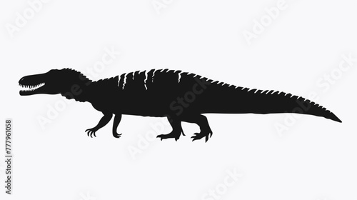 Shansisuchus Dinosaur Silhouette Isolated on white