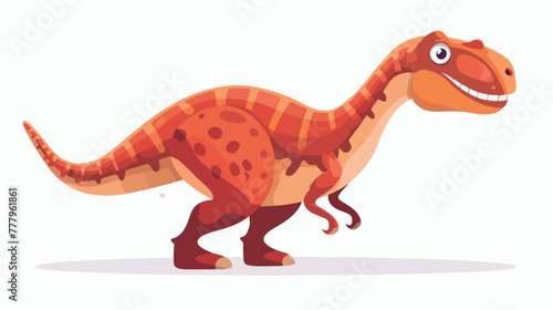 Illustration of Cartoon Dinosaur Character. Cut