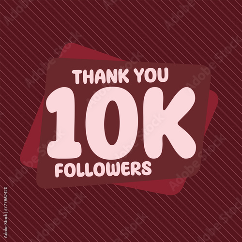 10k Follower flat design, 10000 followers thank you with pastel colors , happy celebration social media post design for 10k subscribers, likes, community, fans