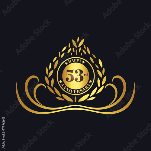 53rd Anniversary lettering design template. Vector and illustration.

