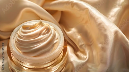 Luxurious Cream Skincare Product in Glamorous Golden Jar