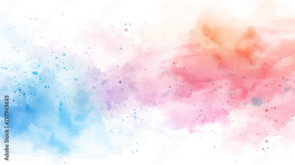 Obraz premium Watercolor for textures. Abstract watercolor background. Spray paint, ink stains on the paper. Color pink, blue. rose quartz, serenity on white and transparent background