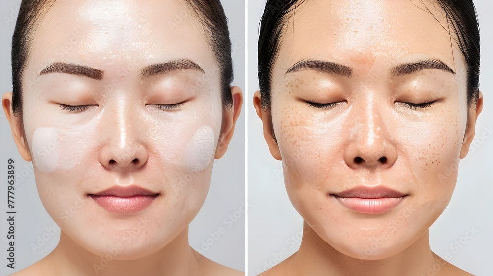 Radiant Skin Transformation:Showcasing the Effectiveness of a Whitening Product Line in a Before-and-After Visual Radiant Skin Transformation:Showcasing the Effectiveness of a Whitening Product Line in a Before-and-After Visual