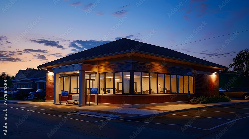 Warm Glow of a Dedicated Dental Clinic at Twilight Warm Glow of a Dedicated Dental Clinic at Twilight