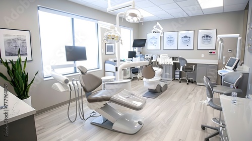 Sleek and Sophisticated Dental Office with State-of-the-Art Technology and Ergonomic Furnishings