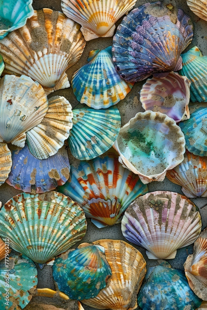 Assorted Seashells Scattered on the Ground Assorted Seashells Scattered on the Ground