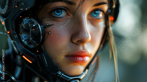 portrait of a robotic girl