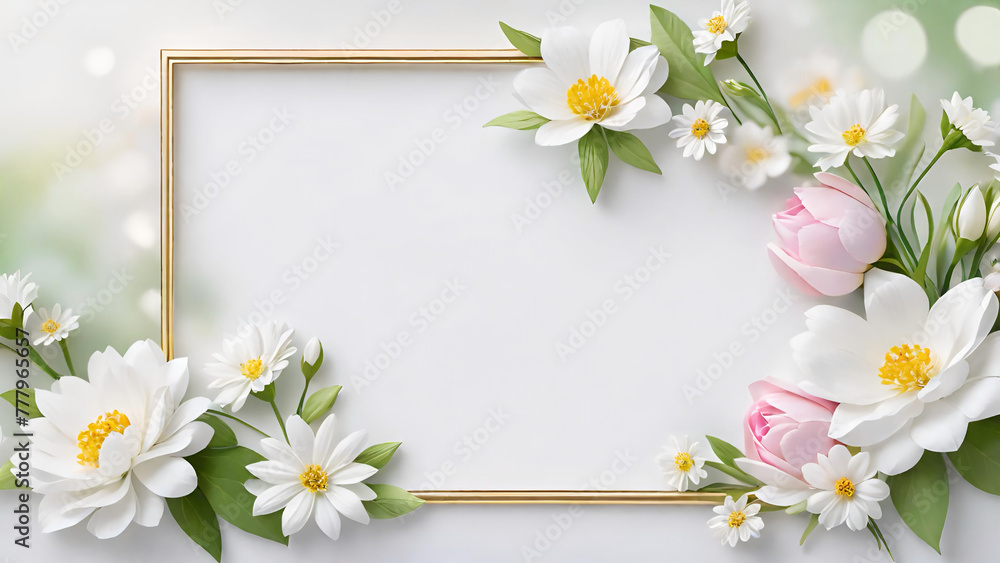 花の背景フレーム素材 花の背景フレーム素材