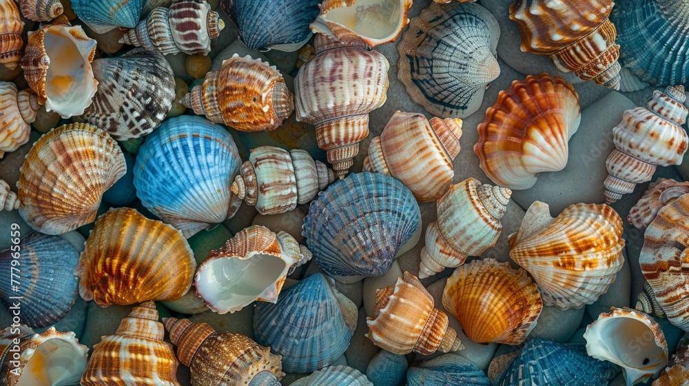 Pile of Seashells Scattered on Ground Pile of Seashells Scattered on Ground