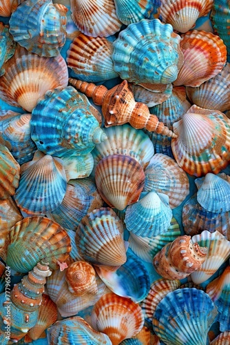 Assorted Seashells in Various Colors