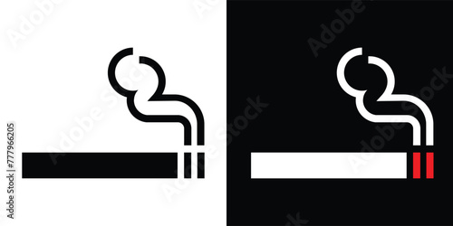 Symbol sign. Smoking pictogram, smoking sign. eps 10