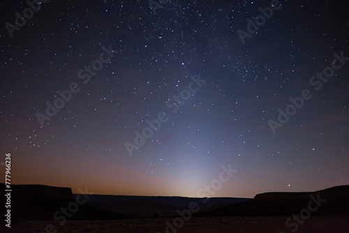Zodiacal Light, a Faint Glow in The Night Sky Caused by Sunlight Scattered Off Dust Particles in The Plane of The Solar System, Generative AI