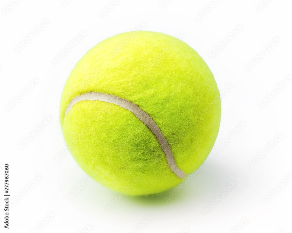 Tennis ball isolated on white, AI generated.