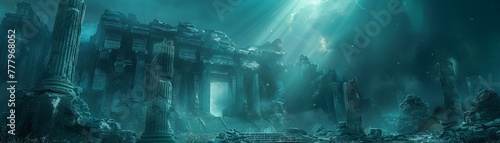 Ancient ruins pulsating with the power of the elements photo