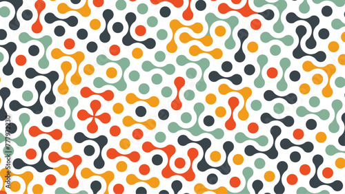 Bright background with a pater of Green, orange, yellow dots. Seamless pattern for packaging, fabric, flyers and business