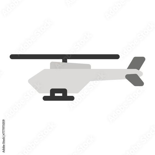 Helicopter icon in flat color fill style © Faiz Grafis
