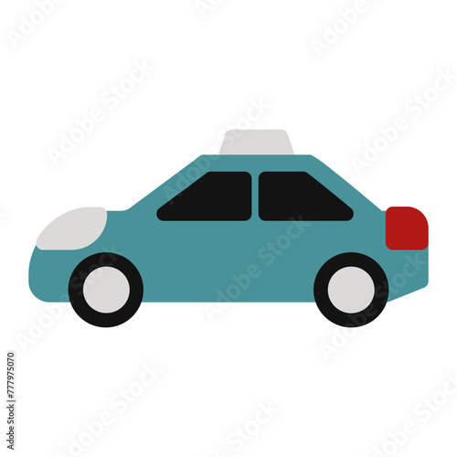 Taxi icon in flat color fill style