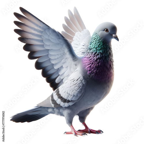 Isolated Pigeon on a Clear PNG Canvas, Generative AI © faical