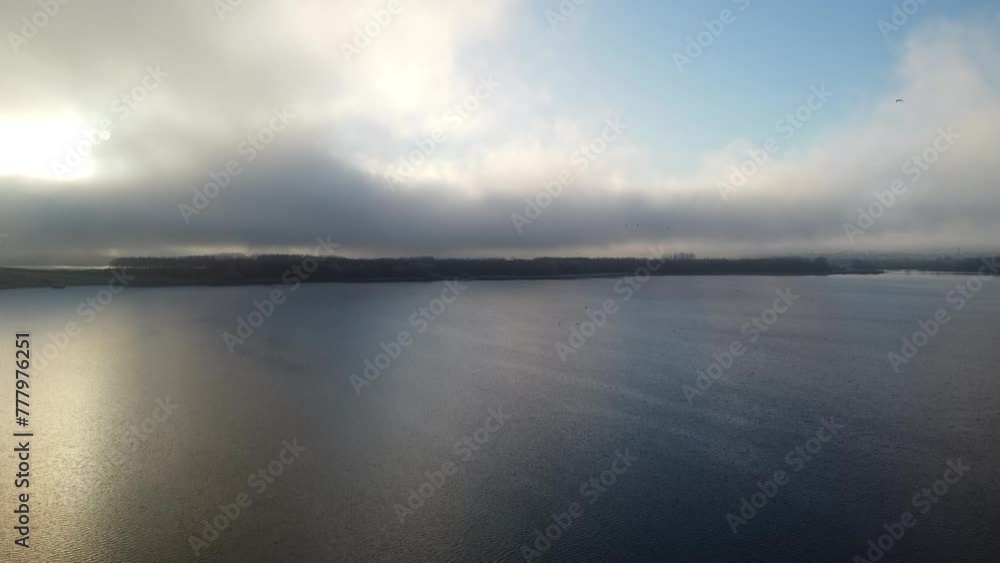 Aerial video over the lake at Rutland Water Oakham UK Aerial video over the lake at Rutland Water Oakham UK