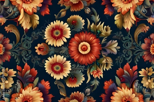 Vintage floral pattern Generative AI