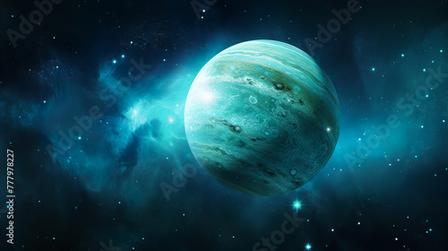 A view of the planet Uranus from space. nebula, suitable as wallpaper