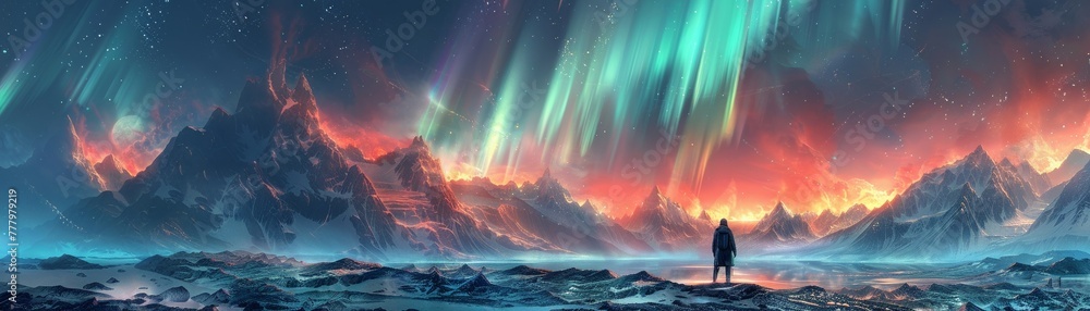 Mystical realms where the aurora weaves the fabric of reality