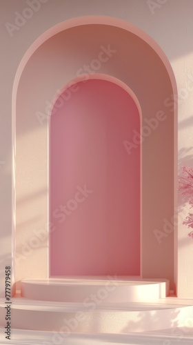 pink 3d mock up background 