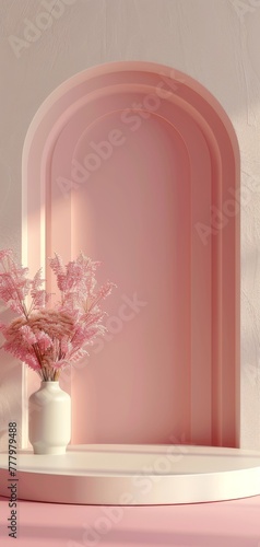 pink 3d mock up background
