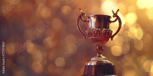 Champion golden trophy for winner background Success and achievement concept Sport and cup award theme 