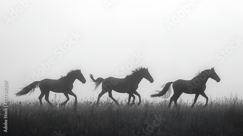 Horses silhouette set vector illustration  Collection of Horse silhouette  ai generated