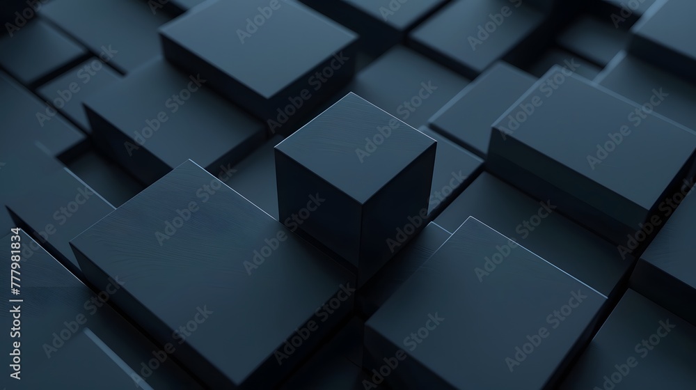 abstract black cubes on a dark background abstract black cubes on a dark background