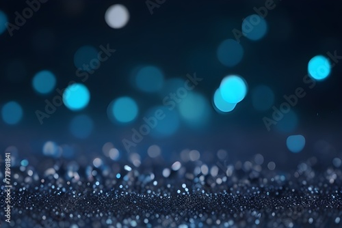 Abstract bright glitter blue background out of focus.3 d render. Generative AI