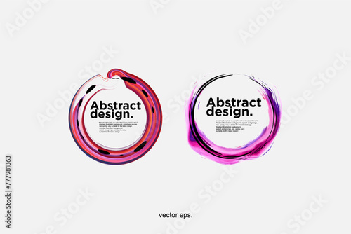 Vector Circle Brush Stroke colorfull, Grunge Background. Distress Frame, Brush strokes set, Graphic design element for web, corporate identity, cards, prints etc. Vector illustration 