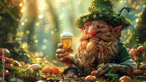 leprechaun, Full English Breakfast, Wonton, illustration, Mechoui , vibrant color photo