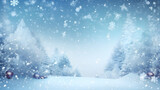 Beautifull background on a Christmas theme with snowdrifts snowfall and a blurred background