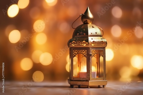 Eid mubarak and ramadan kareem greetings with islamic lantern and mosque. Eid al fitr background