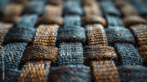 Detailed weave of fabric showcasing the intricate pattern and texture of textile craftsmanship.