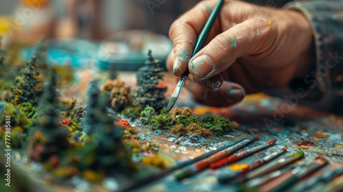 Detailed miniature painting, showcasing intricate art and the patience required in craftsmanship.