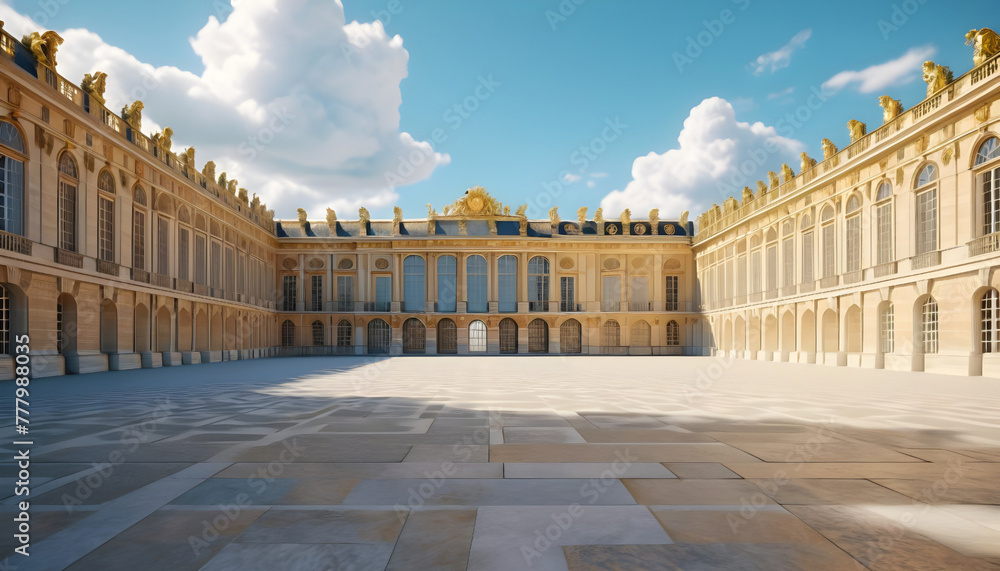 Schonbrunn Palace in Vienna, Austria. 3d render Generative AI