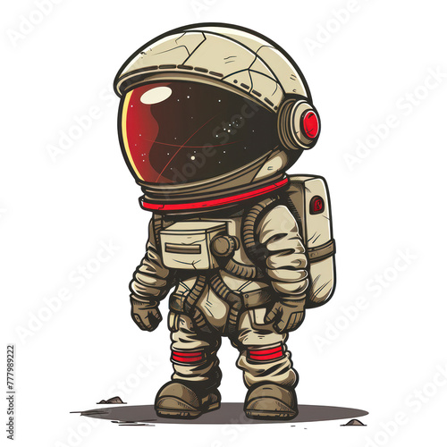 Astronaut Cartoon for T-Shirt Printing
