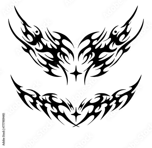 Neo tribal , tribal tattoo, y2k tribal style