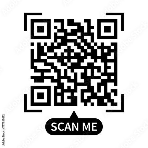 Fake QR code scan me vector illustration.