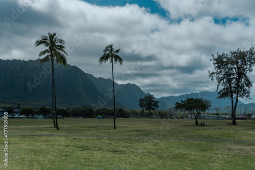 Waimānalo Beach Park , the longest stretch of sandy shoreline on Oʻahu Hawaii. Koʻolau Range is a name given to the dormant fragmented remnant of the eastern or windward shield volcano of the Hawaiian