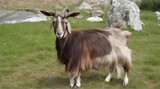 Studio portrait of Thuringian goat. Generative Ai 