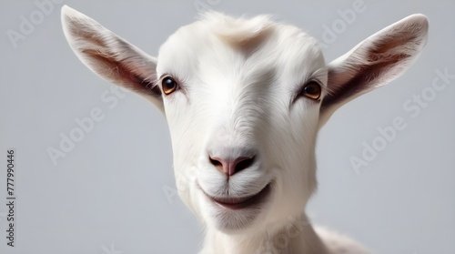 Studio portrait of Thuringian goat. Generative Ai  photo