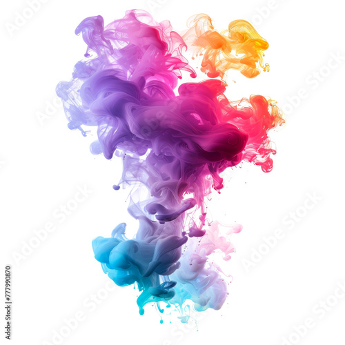 colorful powder isolated on transparent background