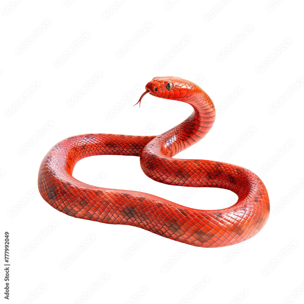 Fototapeta premium red snake isolated on transparent background