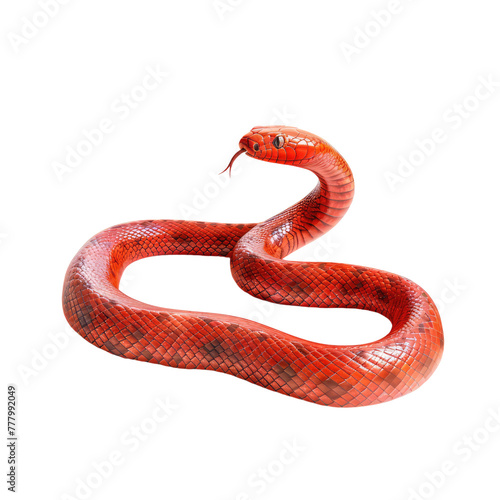 red snake isolated on transparent background